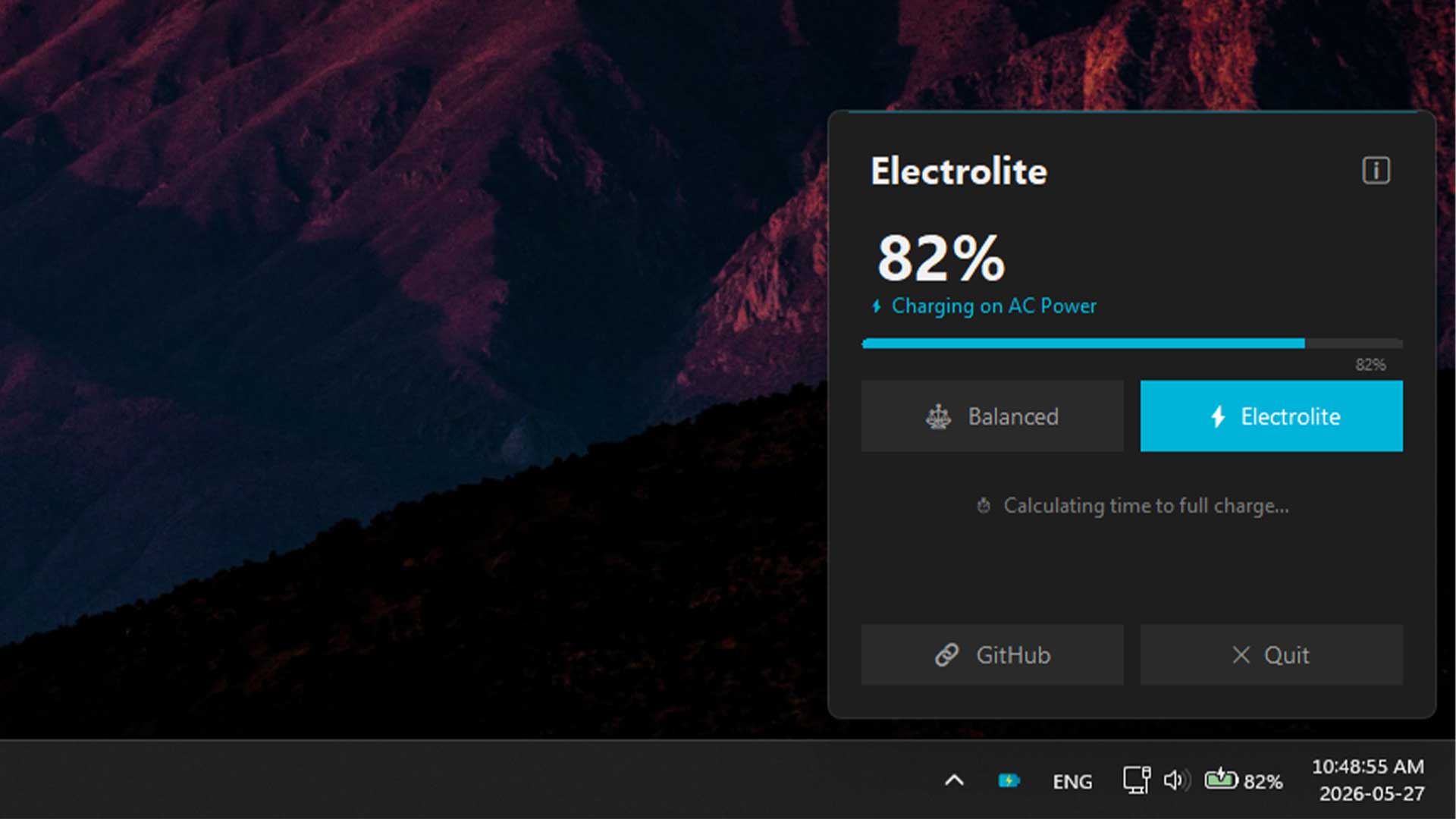 Electrolite Mode - Charging to full 100% capacity